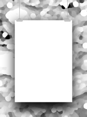 Blank frame against black and white abstract art background