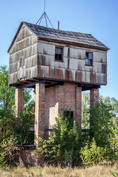 Tower in Yaniv railroad station near Pripyat city, Chernobyl Exclusion Zone, Ukraine