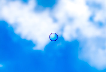 Soap bubble against the sky
