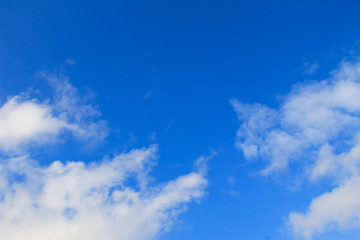 White clouds in blue sky