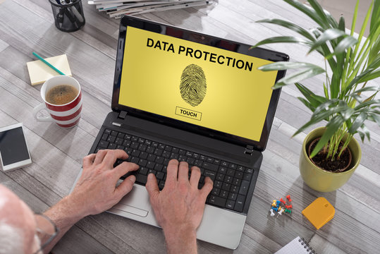Data protection concept on a laptop