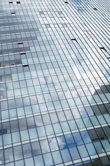 glazed facade of a modern residential building