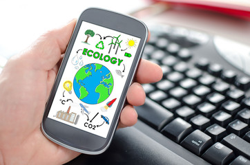 Ecology concept on a smartphone