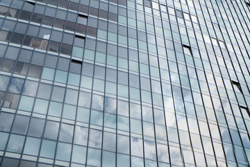 glazed facade of a modern residential building