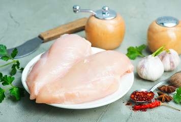 raw chicken fillet