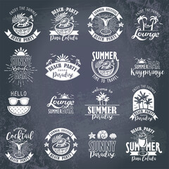 Summer Designs on Tropical Beach Background