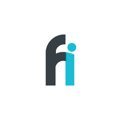 Initial Letter FI Rounded Lowercase Logo