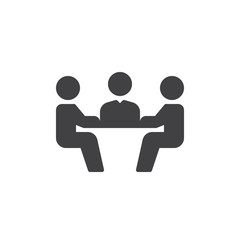 Business meeting icon vector, filled flat sign, solid pictogram isolated on white. Symbol, logo illustration. Pixel perfect