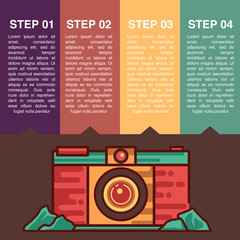 Obraz premium Vector music icons and signs in flat style