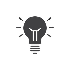 Idea lamp icon vector, filled flat sign, solid pictogram isolated on white. Symbol, logo illustration. Pixel perfect