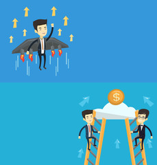 Two business banners with space for text.