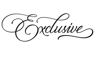 EXCLUSIVE hand lettering, vector illustration. Hand drawn lettering card background. Modern handmade calligraphy. Hand drawn lettering element for your design.