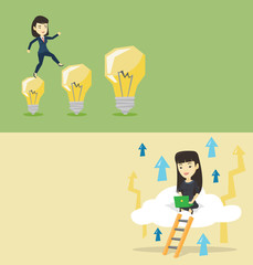 Two business banners with space for text.