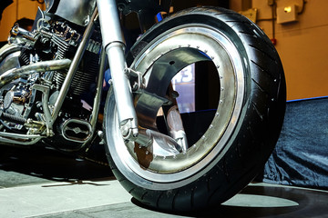 front wheel of the motorcycle