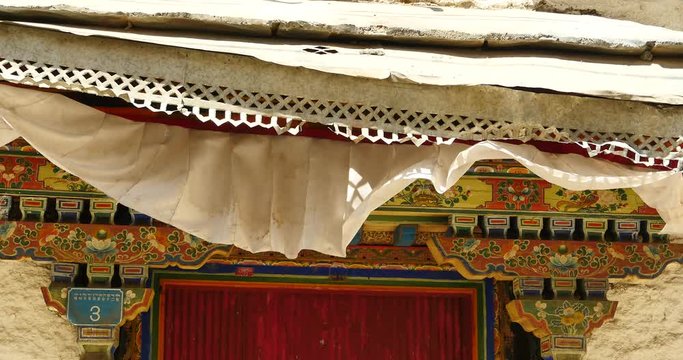 4k Tibet tradition houses with religion pattern,lhasa resident area.