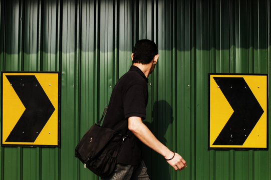 Anonymous man walking