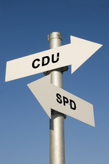 SPD und CDU - Gegensätze - Symbolfoto
