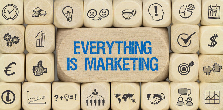 Everything is Marketing / W&uuml;rfel mit Symbole