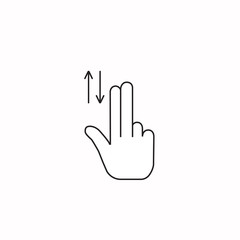 Simple touch pad gesture icon isolated on white.