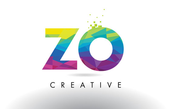 ZO Z O Colorful Letter Origami Triangles Design Vector.