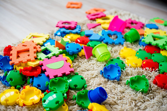 Baby toys on floor