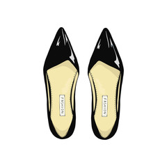 Womens black shoes with pointed toe.