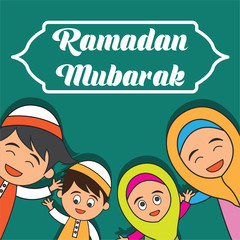 Obraz na płótnie Canvas ramadan kareem / mubarak, happy ramadan greeting design for Muslims holy month, vector illustration