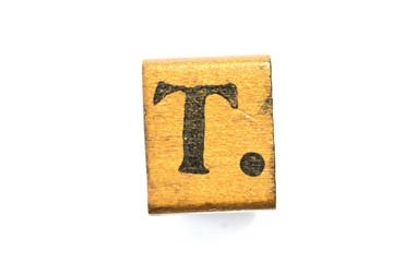 T Capital Letter Wooden Vintage Printing Block
