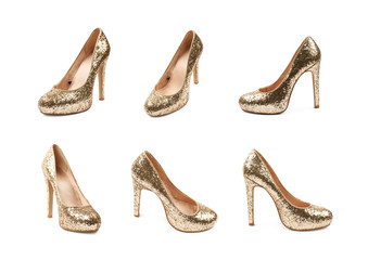 High-heeled footwear shoe isolated