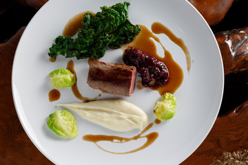 Venison filet with savoy and mash