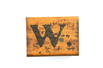 W Capital Letter Wooden Vintage Printing Block
