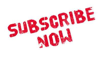 Subscribe Now rubber stamp. Grunge design with dust scratches. Effects can be easily removed for a clean, crisp look. Color is easily changed.