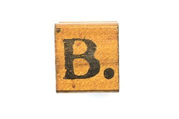 B Capital Letter Wooden Vintage Printing Block