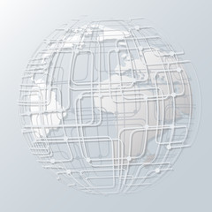 Global network connection. World map point and line composition concept of global business. Vector Illustration