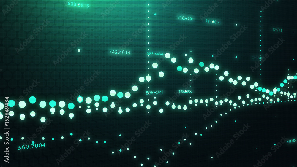 Poster futuristic heads up display green abstract interface