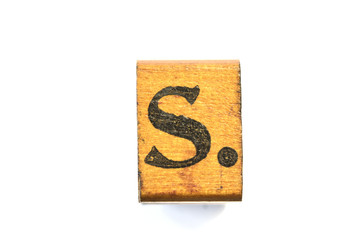 S Capital Letter Wooden Vintage Printing Block