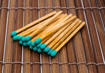 Close-up of a blue match