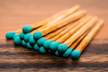 Close-up of a blue match