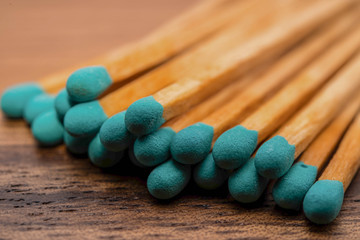 Close-up of a blue match