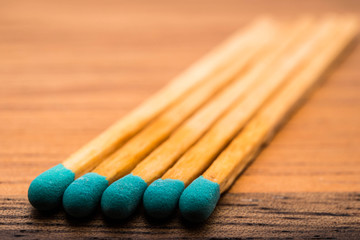 Close-up of a blue match