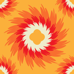 Naklejka premium Orange seamless pattern with ornate flower. Eps10