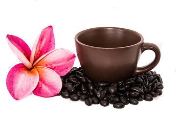 Fototapeta na wymiar Coffee cup and coffee beans