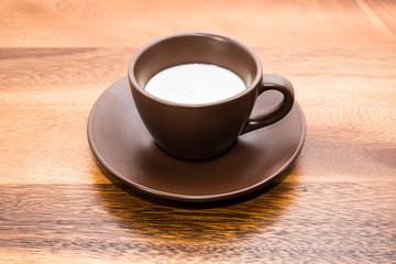 Coffee cup and hot milk