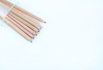 Obraz premium color pencils on white background.