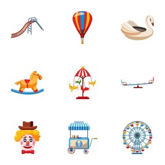 Entertainment for children icons set