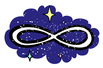 Cartoon image of Infinity. An artistic freehand picture.