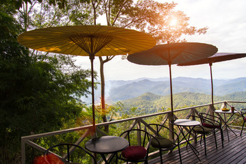 Sunset at Coffee Shop on the Hill