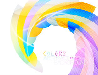 Beautiful swirling shape colored vector abstract wallpaper on a white backgrund