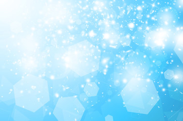 Blue glitter sparkles rays lights bokeh Festive Elegant abstract background.