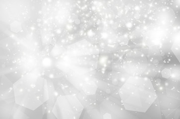 Fototapeta premium Soft gray sparkles rays lights glitter bokeh Festive Elegant abstract background.